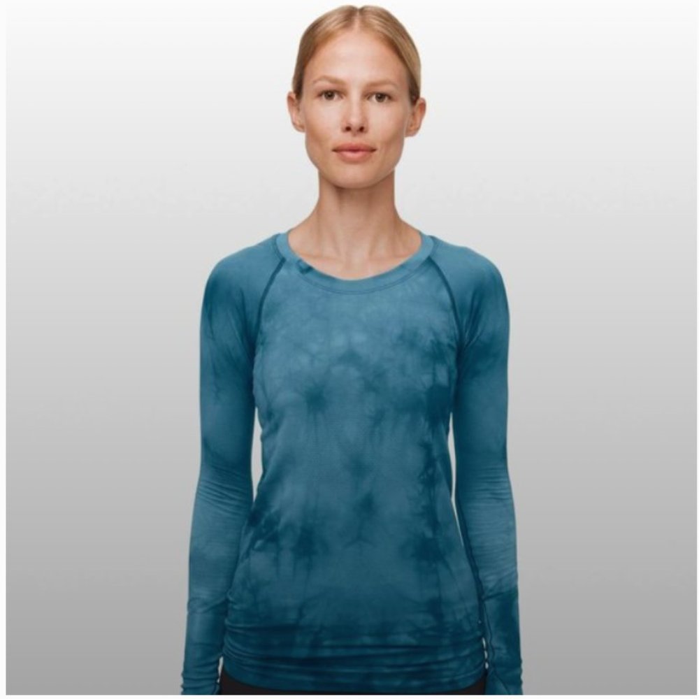 25% OFF - Lululemon Swiftly Long Sleeve Marble Dye Blue (Night Dye) 4